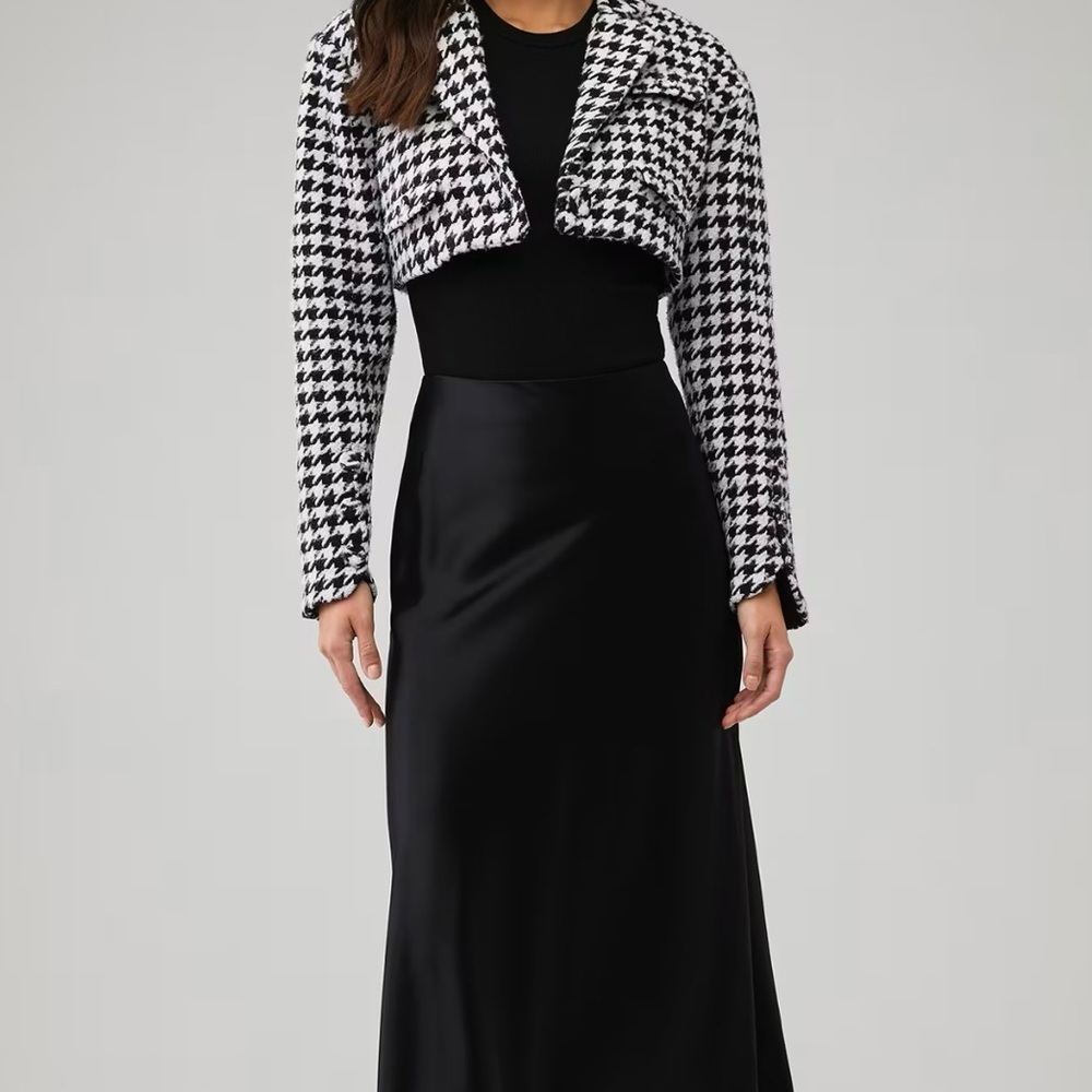 NWT, For Love & Lemons Bonnie Houndstooth Cropped Blazer 90s Inspired, X-Large
